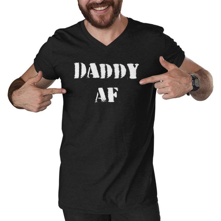 Funny Daddy Af Fathers Day  Men V-Neck Tshirt