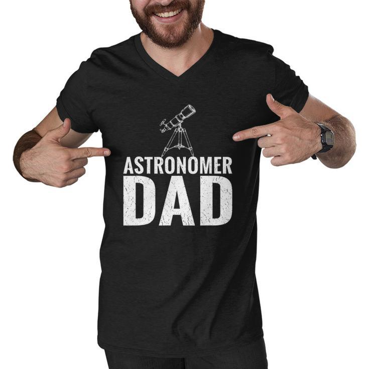 Funny Distressed Retro Vintage Telescope Star Astronomy Men V-Neck Tshirt