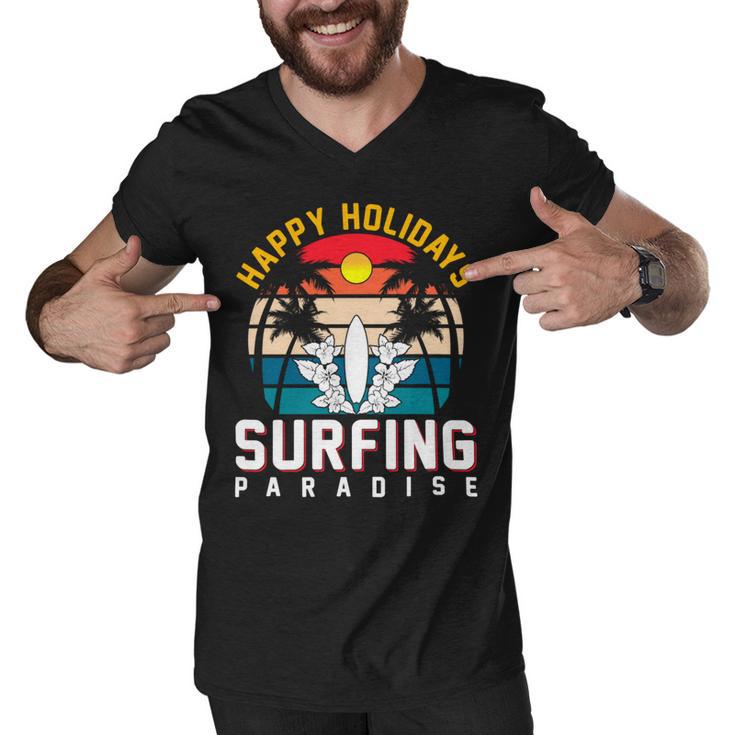 Funny Enjoy The Summer Holiday Summer Surfing Paradise Men V-Neck Tshirt