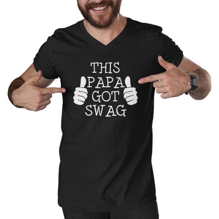 Funny Fathers Day This Papa Got Swag Men V-Neck Tshirt
