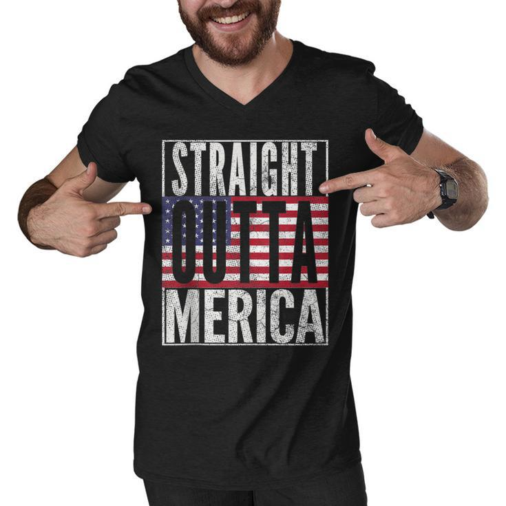 Funny Fourth Of July Gift July 4Th Merica Usa Flag Dad Joke  Men V-Neck Tshirt