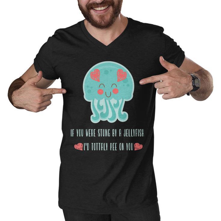 Funny Jellyfish Sting  Valentines Day  Gift For Love Men V-Neck Tshirt