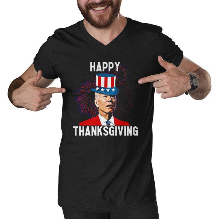 Funny Joe Biden Confused Thanksgiving For Fourth Of July Men V-Neck Tshirt