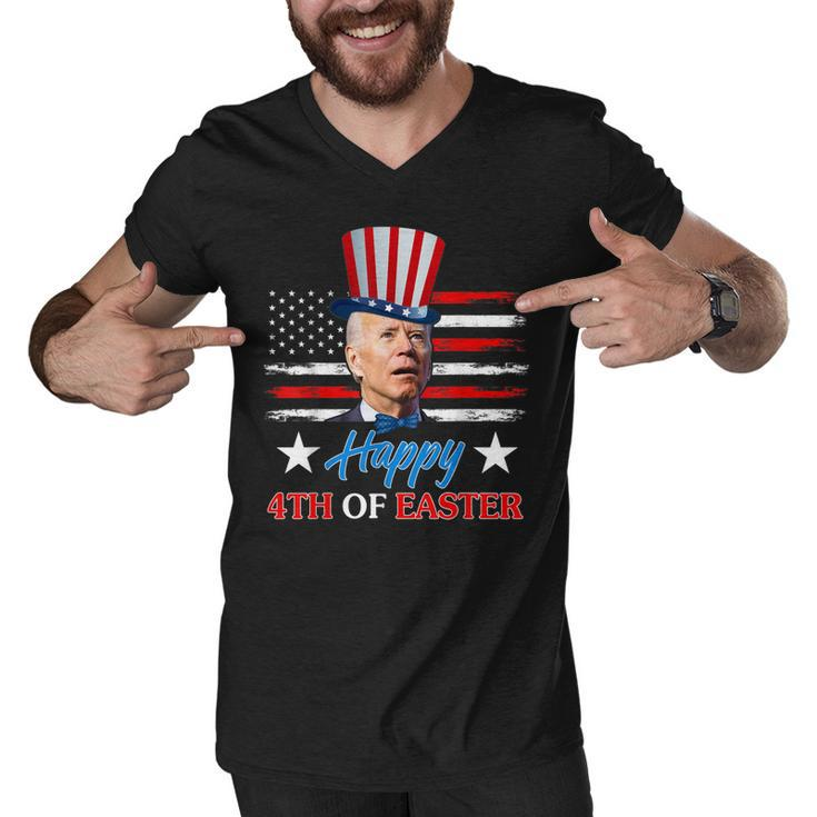 Funny Joe Biden Happy 4Th Of Easter Confused 4Th Of July  Men V-Neck Tshirt