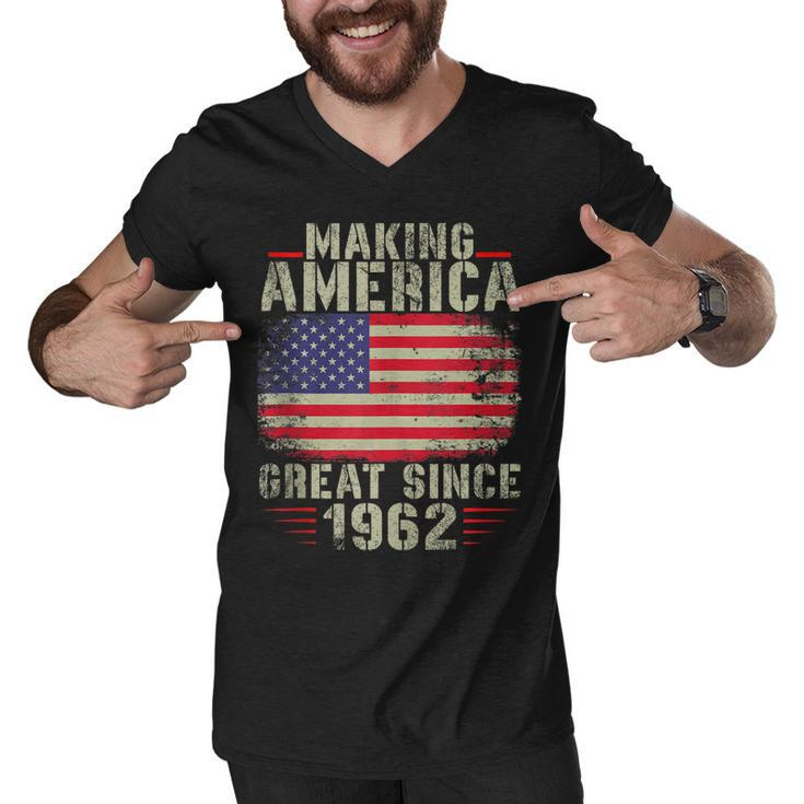 Funny Making America Great Since 1962 Design 60Th Birthday  Men V-Neck Tshirt