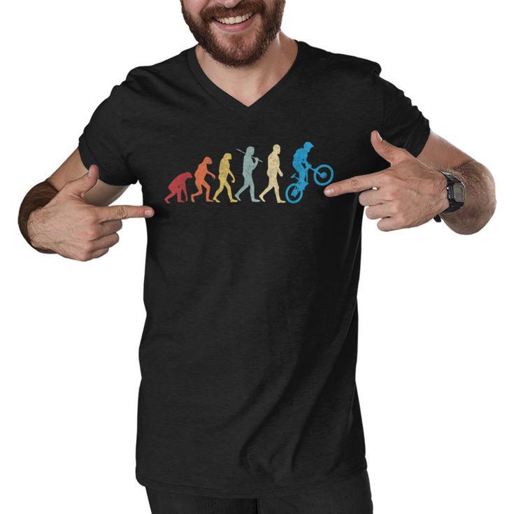 Funny Mountain Bike Evolution Biker Best V2 Men V-Neck Tshirt