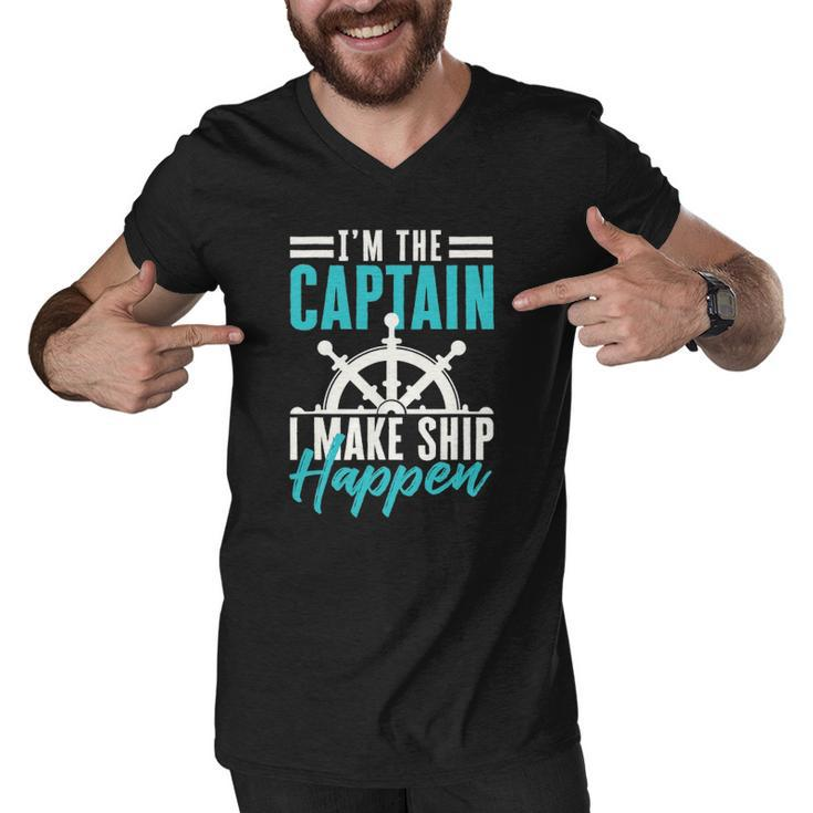 Funny Sailing Boating Im The Captain Sailor Men V-Neck Tshirt