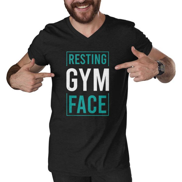 Funny Saying Resting Gym Face Men V-Neck Tshirt