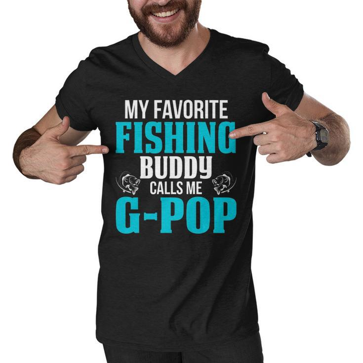 G Pop Grandpa Fishing Gift   My Favorite Fishing Buddy Calls Me G Pop Men V-Neck Tshirt