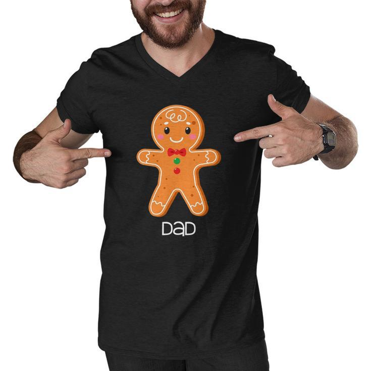 Gingerbread Dad Christmas Matching Pajamas For Family Xmas Men V-Neck Tshirt