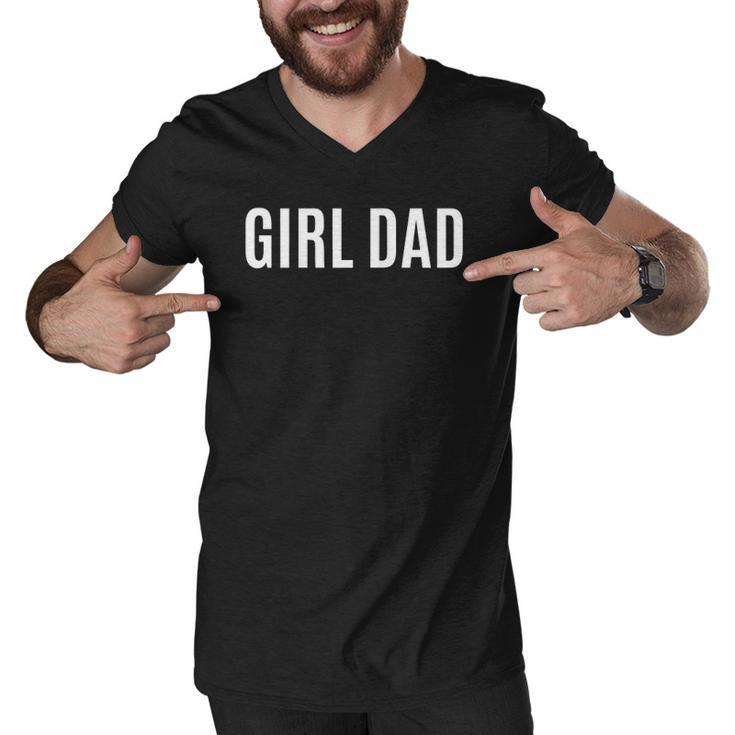 Girl Dad  Fathers Day Gift From Daughter Baby Girl Raglan Baseball Tee Men V-Neck Tshirt