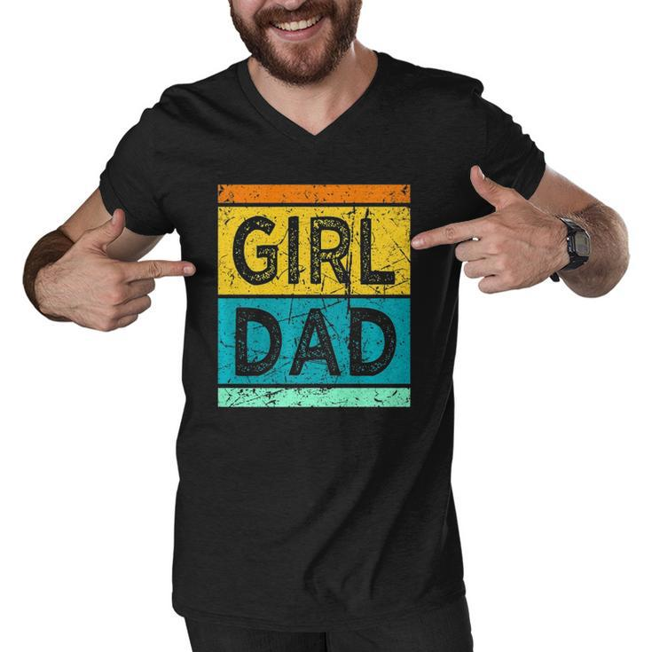 Girl Dad  With Daughters For Men  Men V-Neck Tshirt