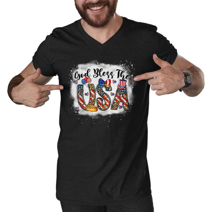 God Bless The Usa - Christian 4Th Of July  Men V-Neck Tshirt