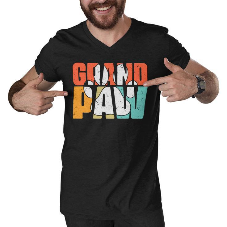 Grand Paw Dog Father Dog Dad Gift Men V-Neck Tshirt