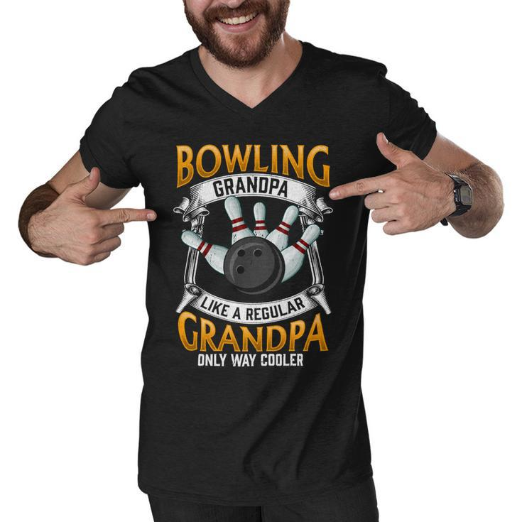 Grandfather Cool Grandad Bowler 416 Bowling Bowler Men V-Neck Tshirt