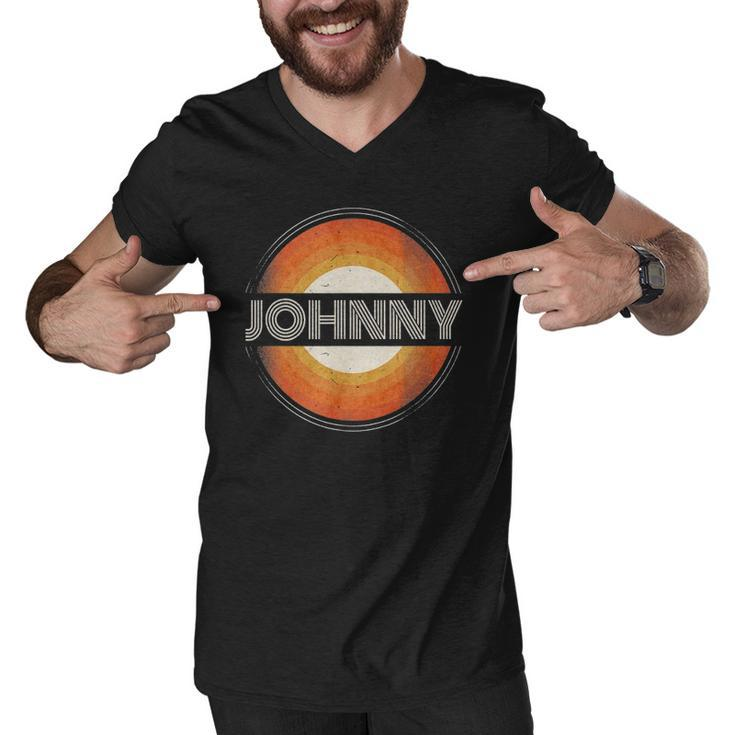 Graphic Tee First Name Johnny Retro Personalized Vintage Men V-Neck Tshirt