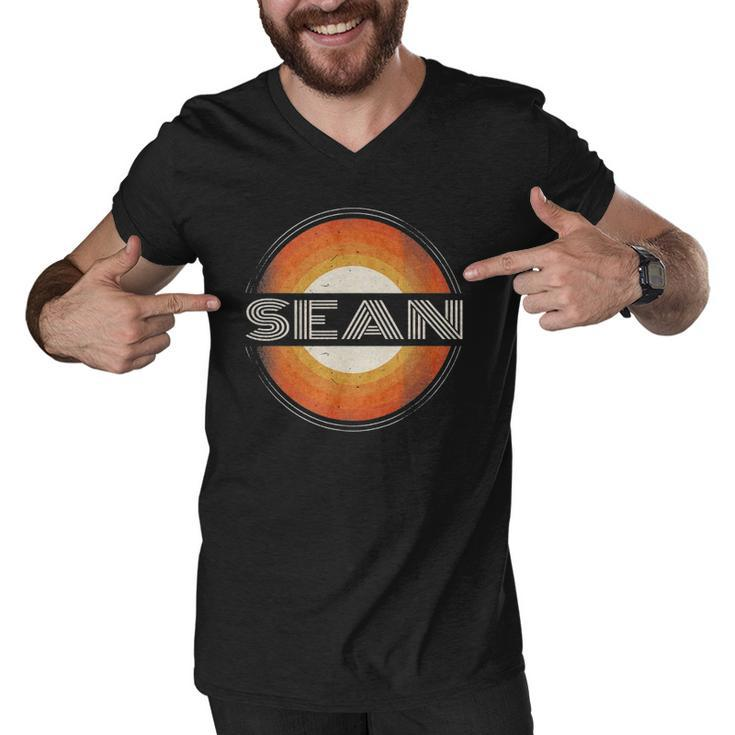 Graphic Tee First Name Sean Retro Personalized Vintage Men V-Neck Tshirt