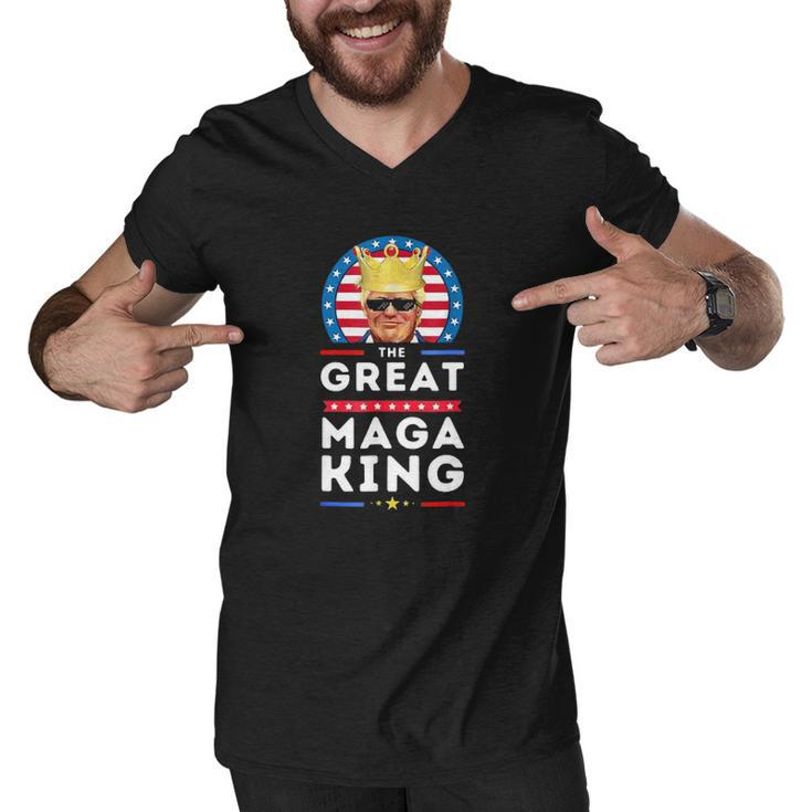 Great Maga King Trump Biden Political Ultra Mega Proud Men V-Neck Tshirt
