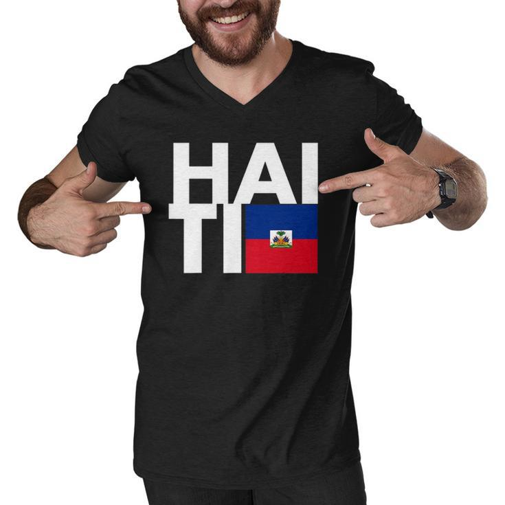 Haiti Flag  Haiti Nationalist Haitian Men V-Neck Tshirt