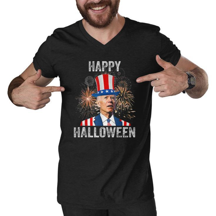 Halloween Funny Happy 4Th Of July Anti Joe Biden  Men V-Neck Tshirt