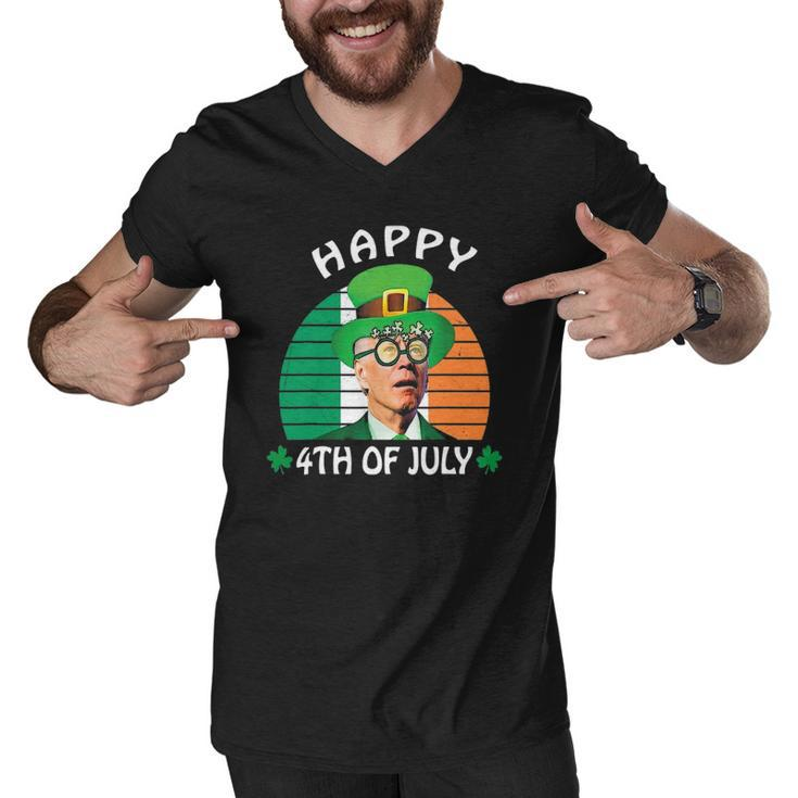 Happy 4Th Of July Joe Biden Leprechaun St Patricks Day Men V-Neck Tshirt