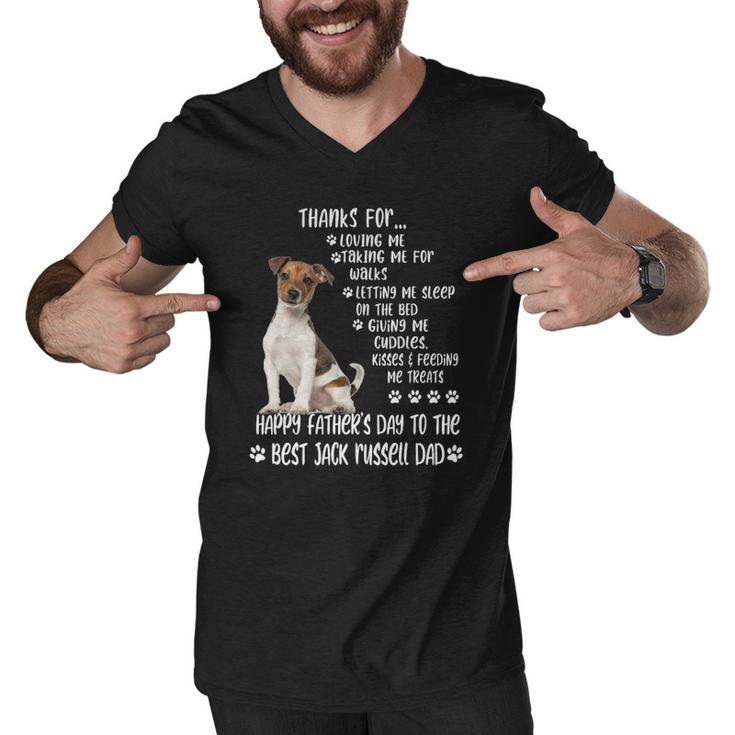 Happy Fathers Day 2022 Jack Russell Dad Dog Lover Men V-Neck Tshirt
