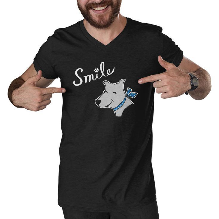 Happy Smile Dog Pet Lover Men V-Neck Tshirt