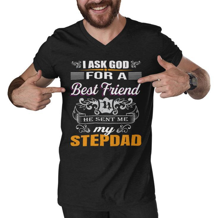 He Sent Me Stepdad Men V-Neck Tshirt