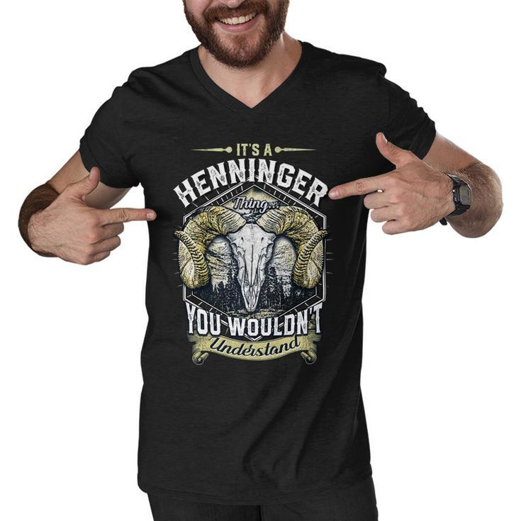 Henninger Name Shirt Henninger Family Name V5 Men V-Neck Tshirt