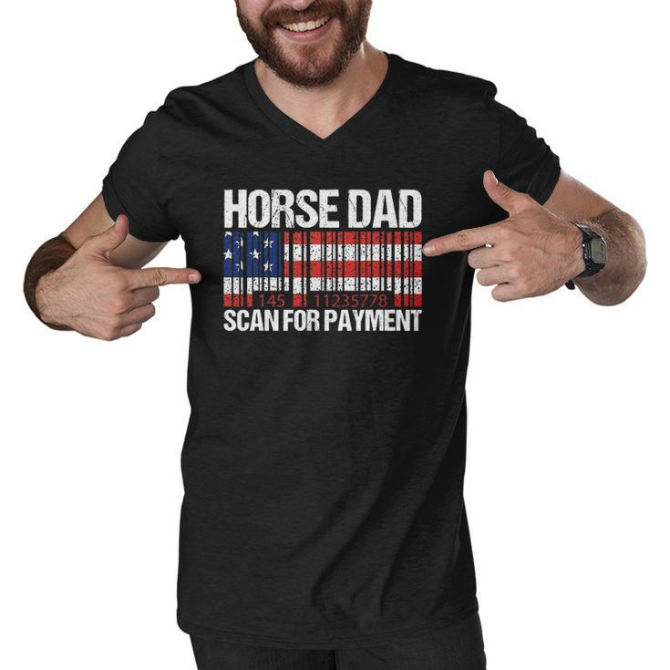 Horse Dad Scan For Payment Fathers Day Men V-Neck Tshirt