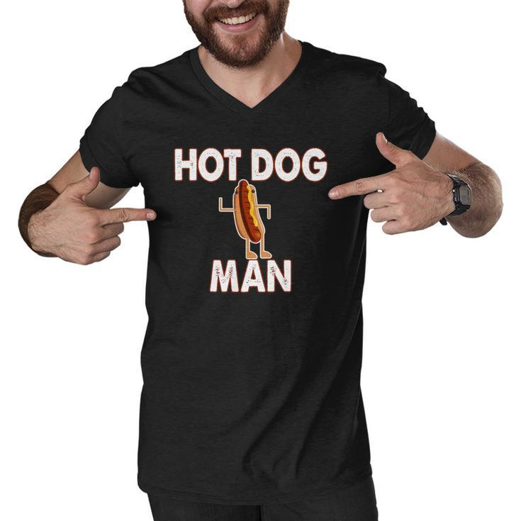 Hot Dog Funny Hot Dog Man Gift Tee Men V-Neck Tshirt