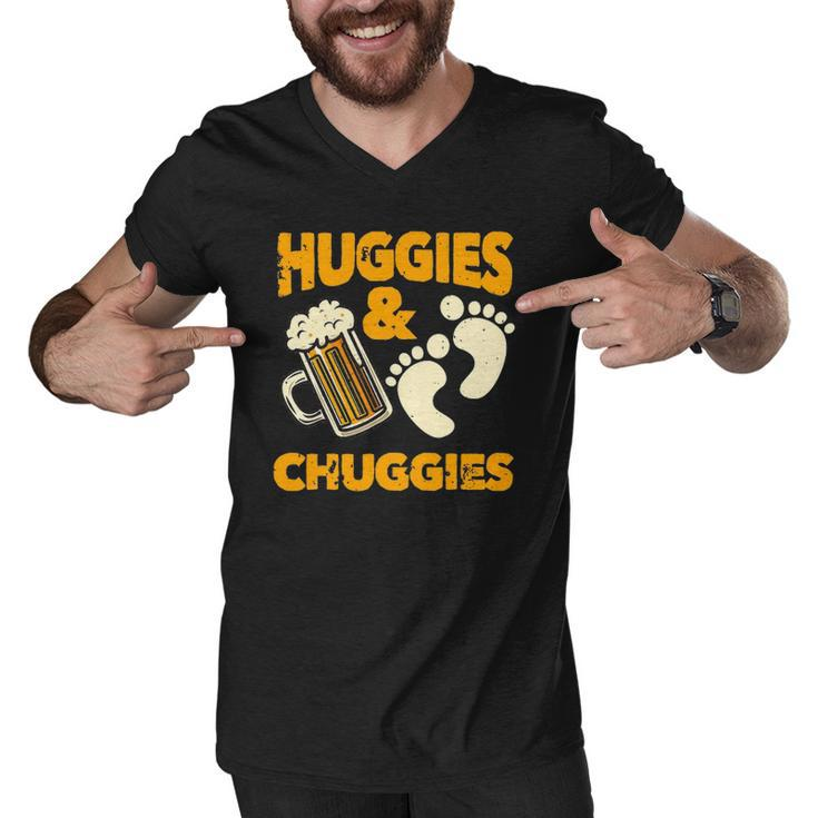 Huggies And Chuggies Funny Future Father Party Gift Men V-Neck Tshirt