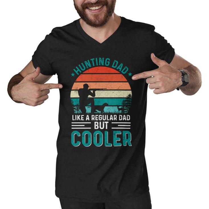 Hunting Dad Like A Regular Dad But Cooler Fathers Day Hunt Design Men V-Neck Tshirt