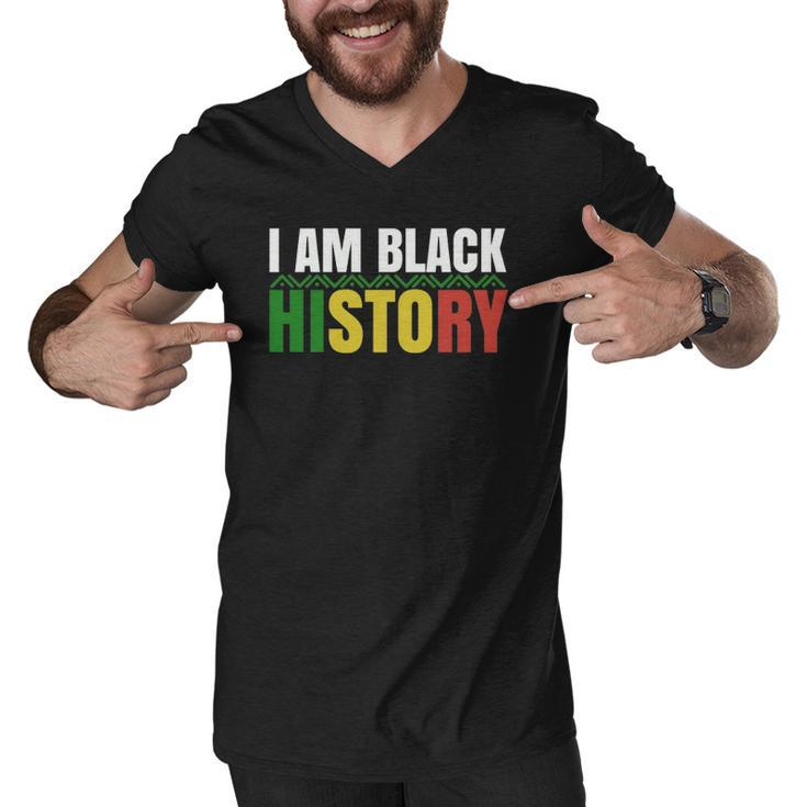 I Am Black History Bhm African Pride Black History Month  Men V-Neck Tshirt
