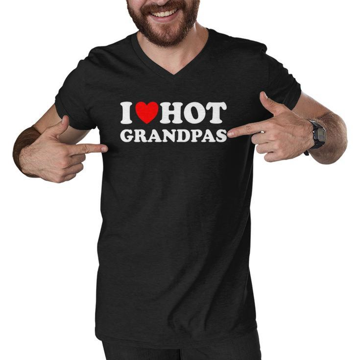 I Heart Hot Grandpas I Love Hot Grandpas  Men V-Neck Tshirt