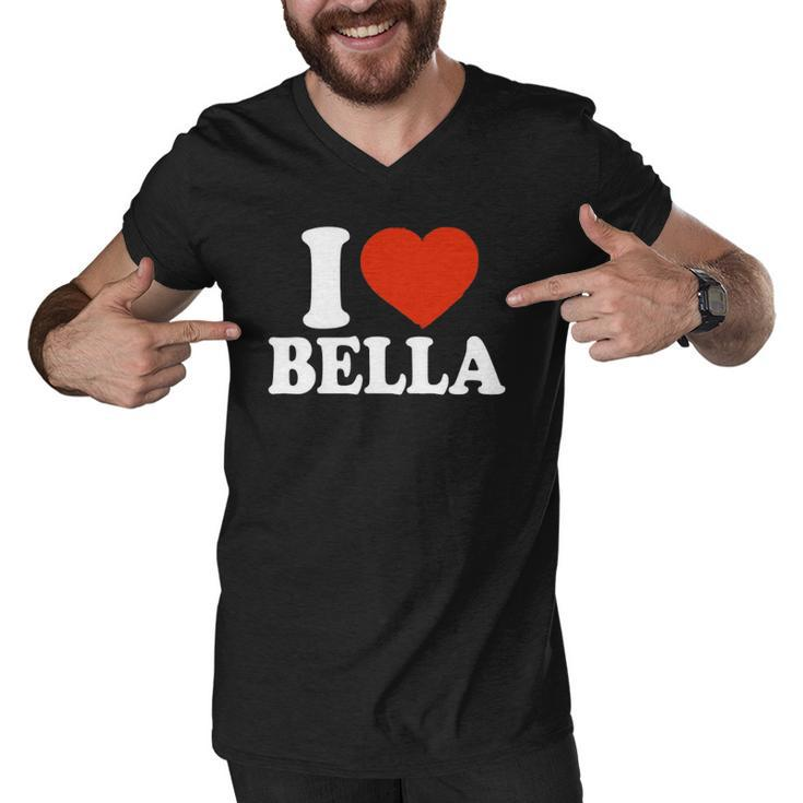 I Love Bella I Heart Bella Red Heart Valentine Men V-Neck Tshirt