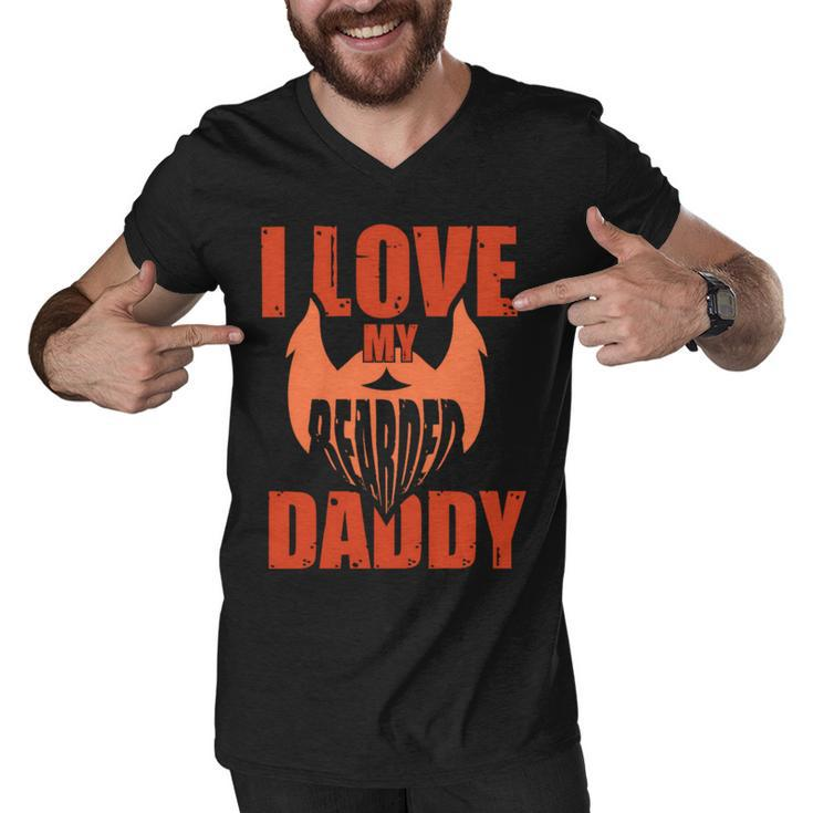 I Love My Bearded Daddy Fathers Day T Shirts Men V-Neck Tshirt