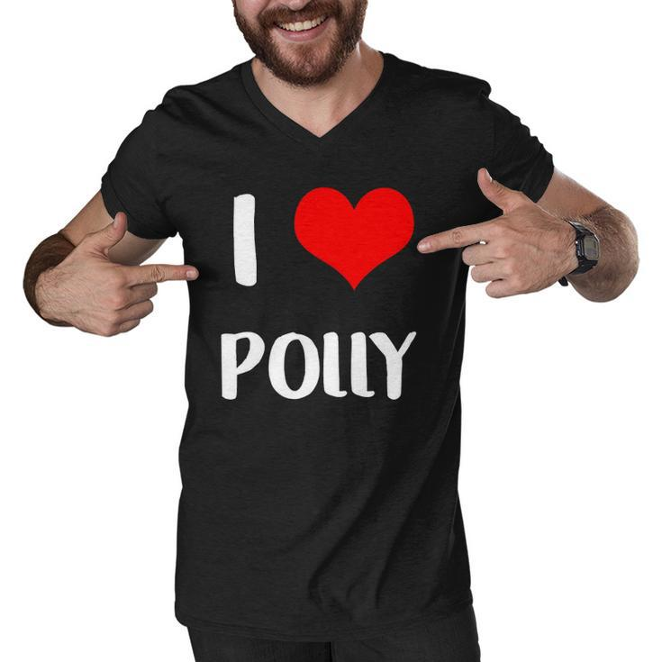 I Love Polly Gift Guy Heart Anniversary 6 Happy Valentines Day Men V-Neck Tshirt