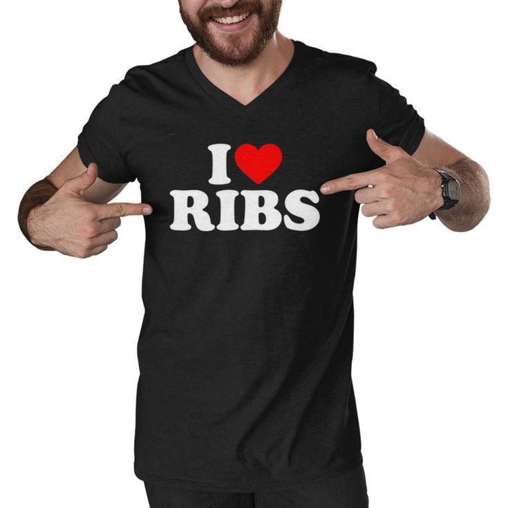 I Love Ribs I Heart Ribs  Food Lover Men V-Neck Tshirt
