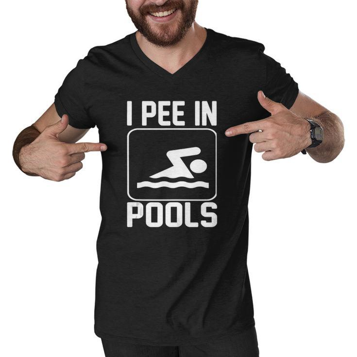 I Pee In Pools Funny Men V-Neck Tshirt