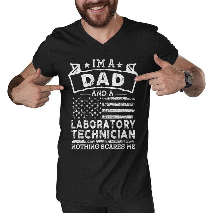 Im A Dad And Laboratory Technician Fathers Day 4Th Of July  Men V-Neck Tshirt
