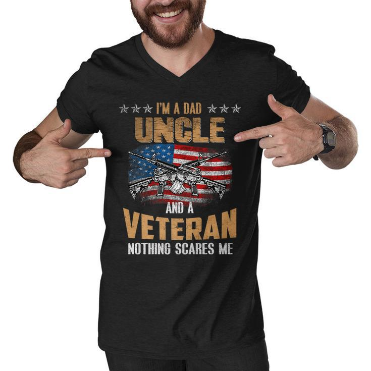 Im A Dad Uncle And A Veteran Fathers Day Fun 4Th Of July   Men V-Neck Tshirt