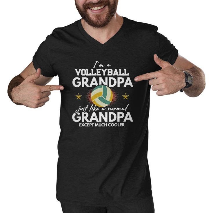 Im A Volleyball Grandpa Like Normal Grandparents Men V-Neck Tshirt