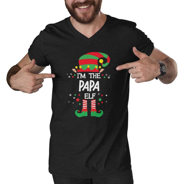 Im The Papa Elf Group Matching Christmas Pajama Men V-Neck Tshirt