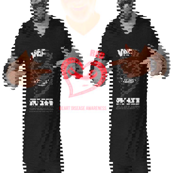 In My Memory Of My Dad Heart Disease Awareness Men V-Neck Tshirt