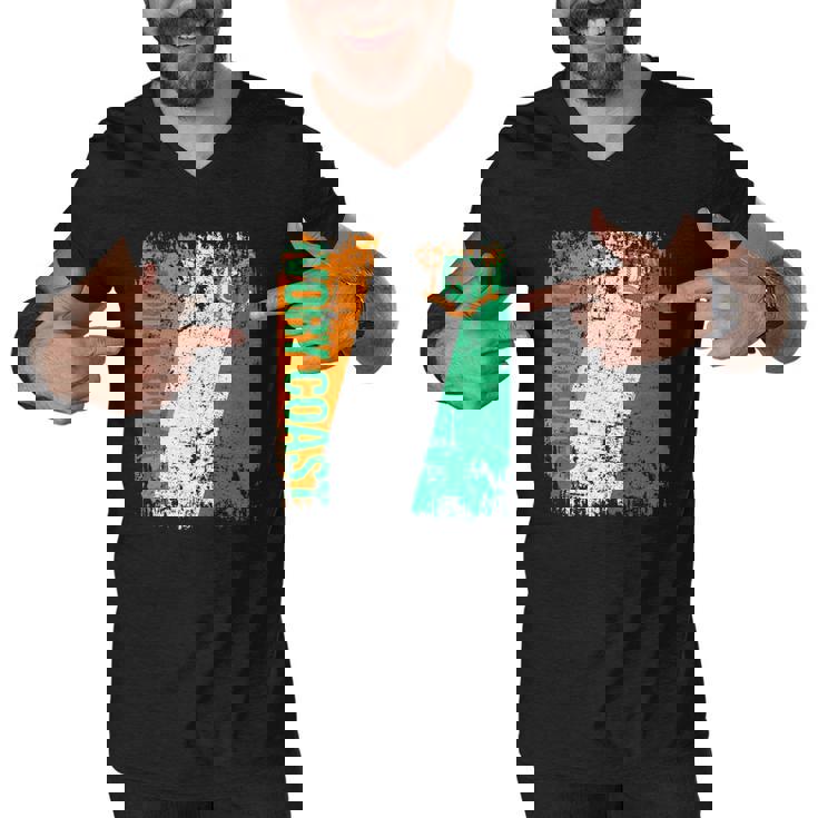 Ivory Coast Flag Vintage Distressed Ivory Coast Men V-Neck Tshirt