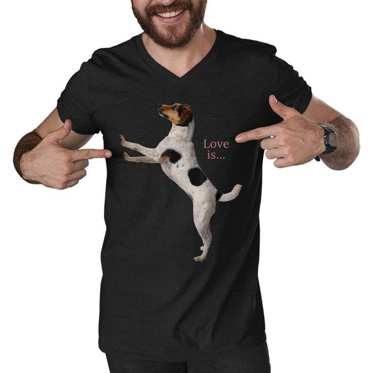 Jack Russell Terrier  Mom Dad Women Men Kids Love Dog  Men V-Neck Tshirt