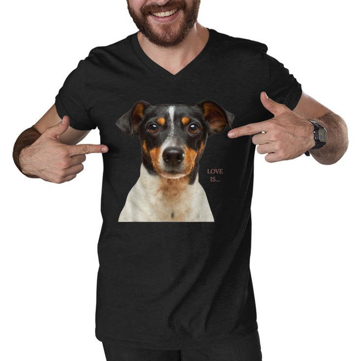 Jack Russell Terrier  Mom Dad Women Men Kids Love Dog  V2 Men V-Neck Tshirt