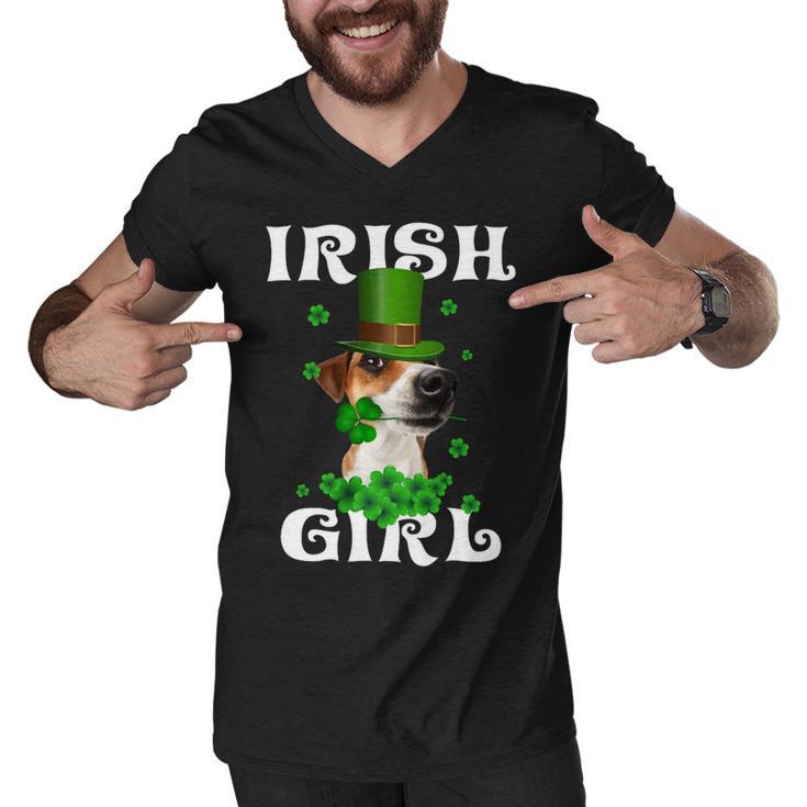 Jack Russell Terrier Patricks Day For Dog Lovers Men V-Neck Tshirt