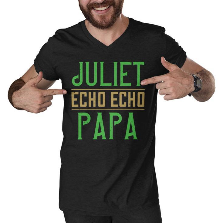 Juliet Echo Echo Papa Papa T-Shirt Fathers Day Gift Men V-Neck Tshirt